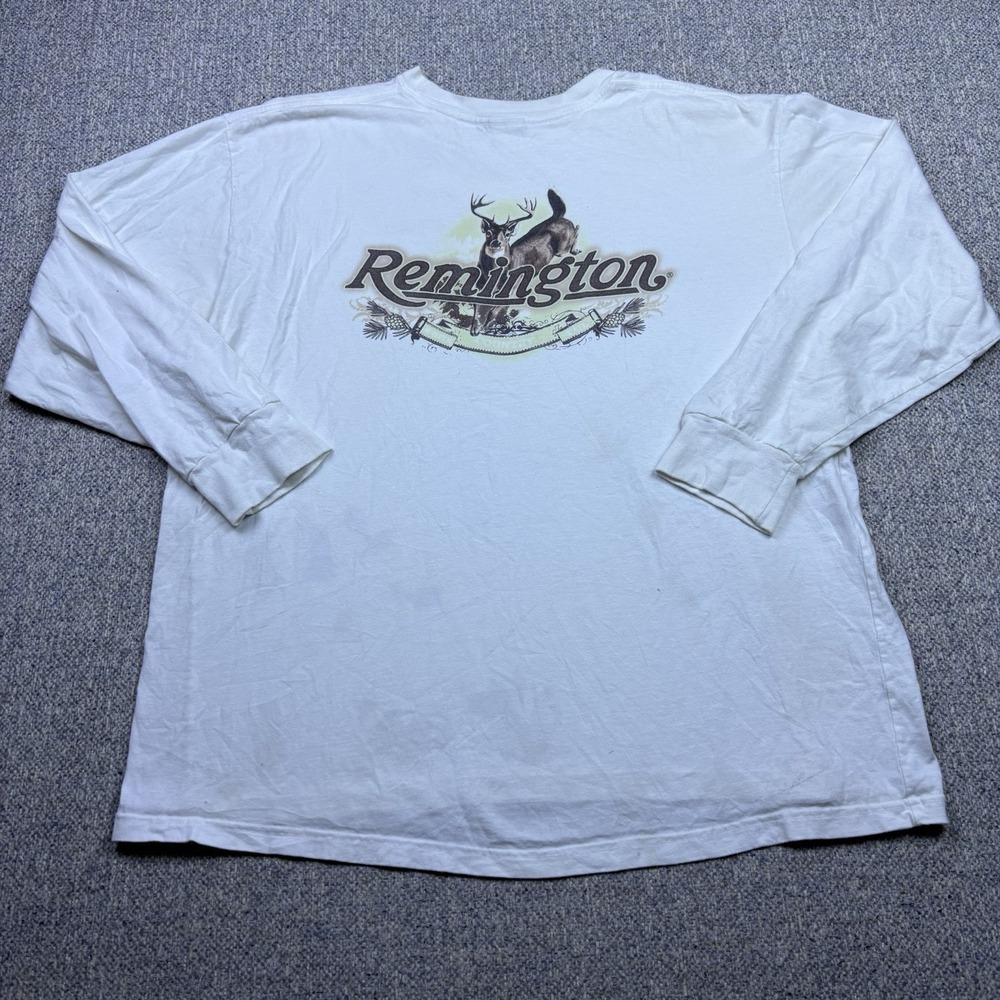 Vintage Remington Country deer buck Long Sleave T-shirt White Tail Mens XL